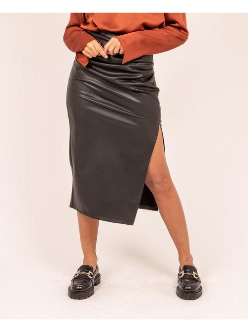 Falda midi similicuir XALISA - Kiabi