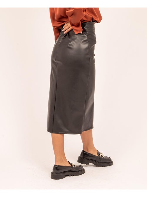 Falda midi similicuir XALISA - Kiabi