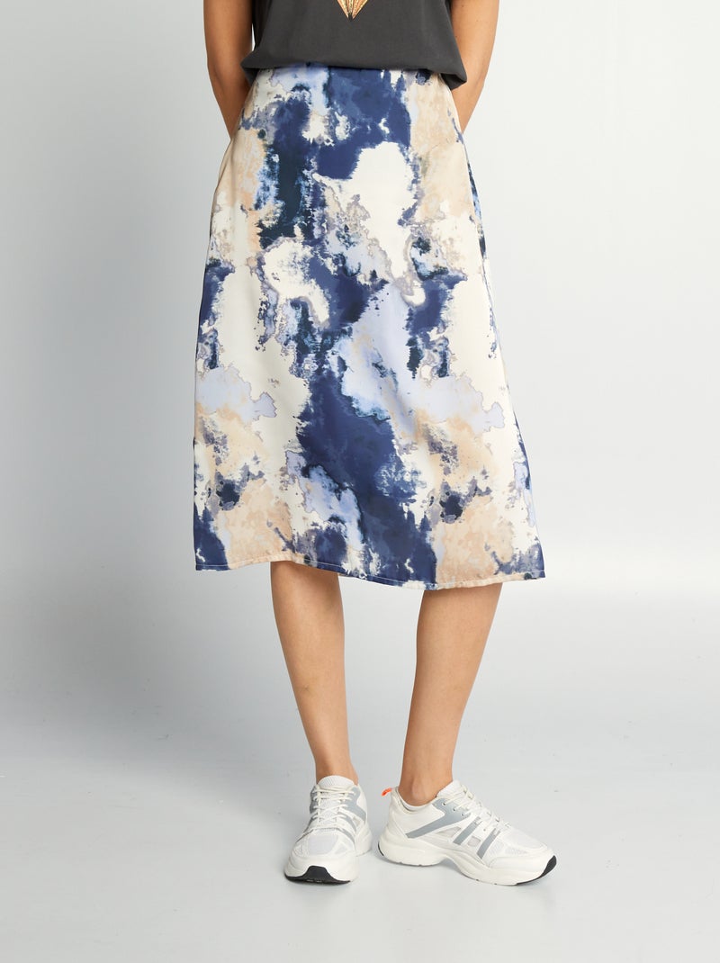 Falda midi tie-dye AZUL - Kiabi