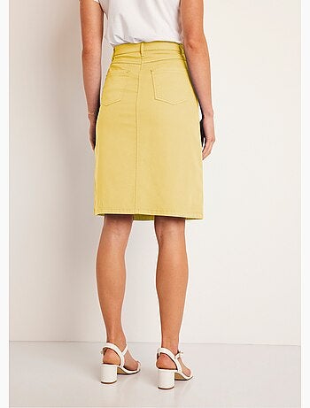 Falda midi trapecio con 5 bolsillos