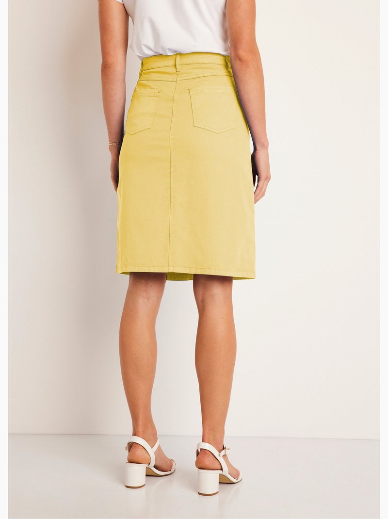 Falda midi trapecio con 5 bolsillos - Afibel Amarillo - Kiabi