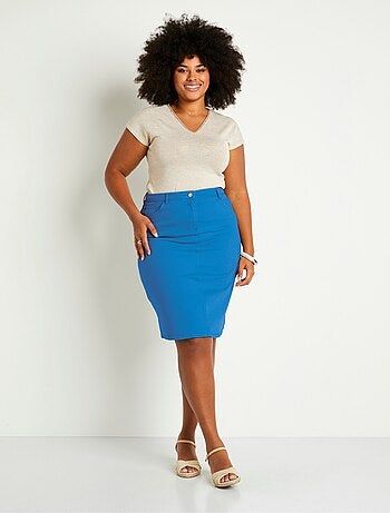 Falda midi trapecio con 5 bolsillos