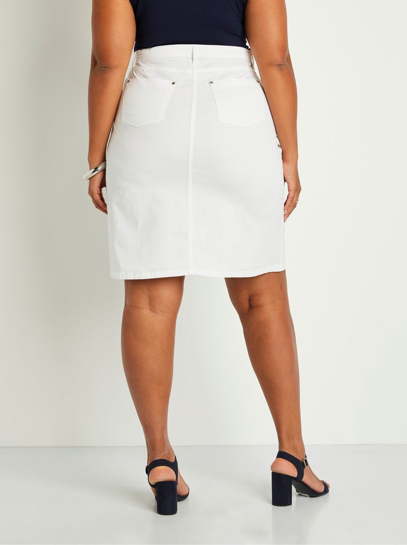 Falda midi trapecio con 5 bolsillos - Afibel Blanco - Kiabi
