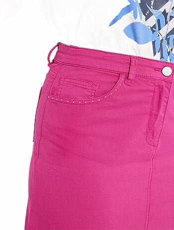 Falda midi trapecio con 5 bolsillos