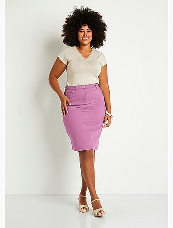 Falda midi trapecio con 5 bolsillos