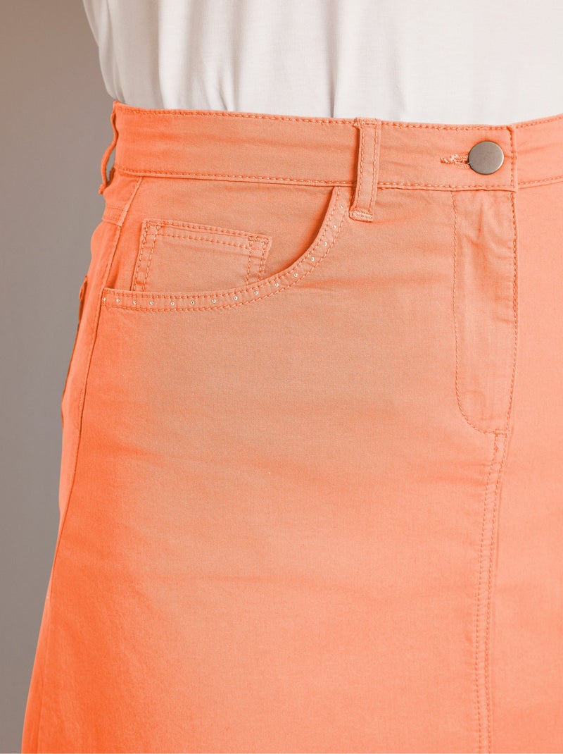 Falda midi trapecio con 5 bolsillos Coral - Kiabi