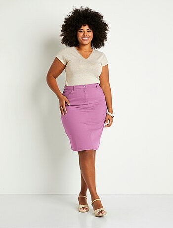 Falda midi trapecio con 5 bolsillos