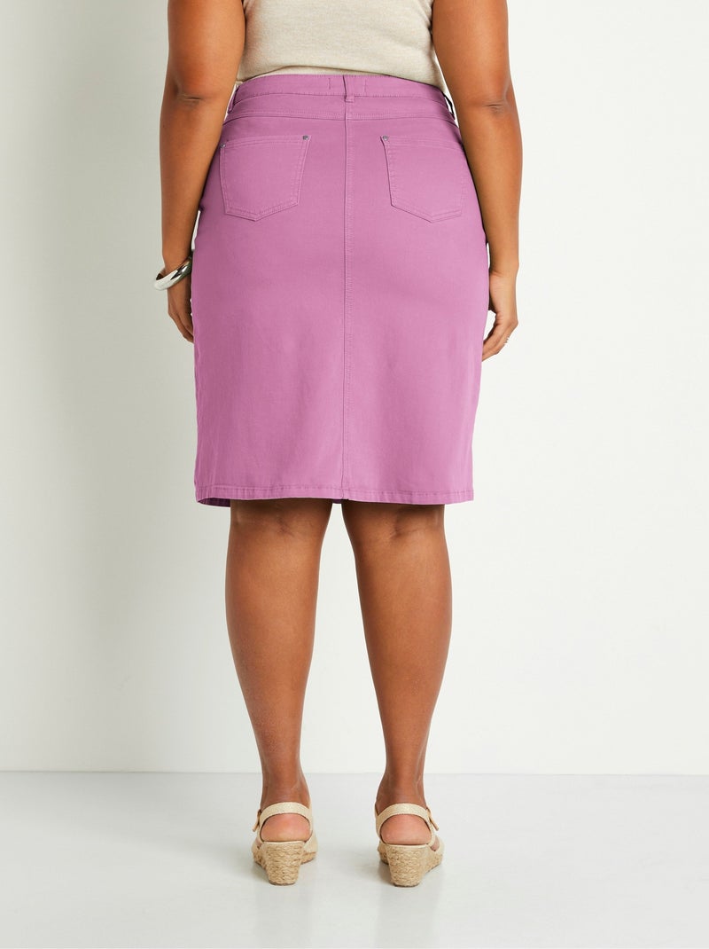 Falda midi trapecio con 5 bolsillos Malva lila - Kiabi