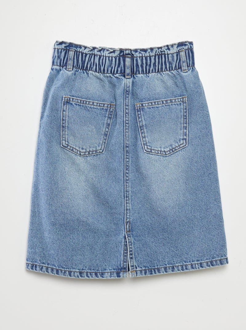 Falda midi vaquera recta AZUL - Kiabi