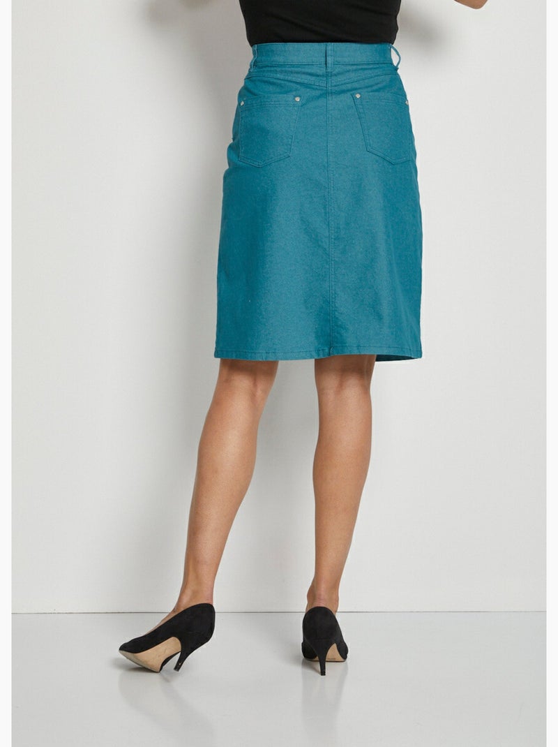 Falda MORPHOSTYLE en denim elástico de color - Afibel Verde - Kiabi