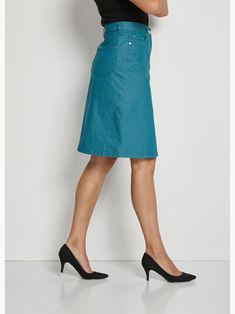 Falda MORPHOSTYLE en denim elástico de color - Afibel Verde - Kiabi