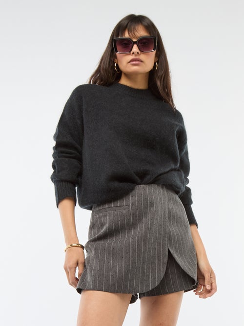 Falda pantalón a rayas con strass - Kiabi