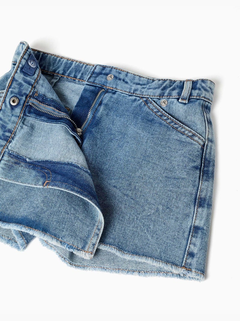 Falda pantalón con cierre delantero asimétrico Azul Azul - Kiabi