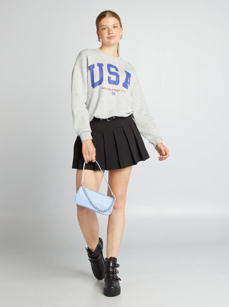 Falda pantalón con cinturón negro - Kiabi