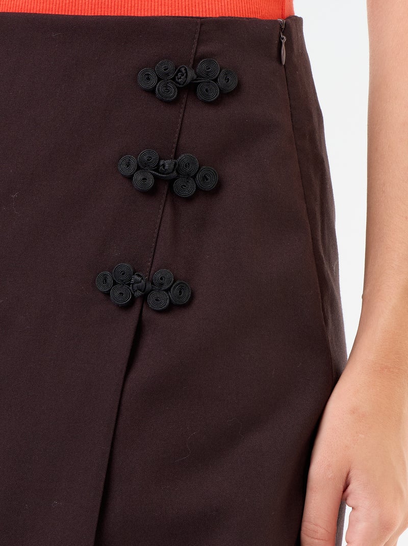 Falda pantalón con detalle mandarín Marron - Kiabi