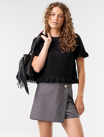 Falda pantalón con joya de fantasía
