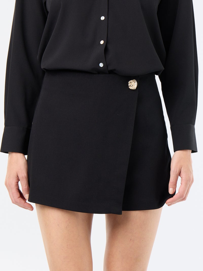 Falda pantalón con joya de fantasía Negro - Kiabi