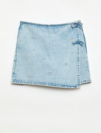 Falda-pantalón con motivos bordados por toda la prenda