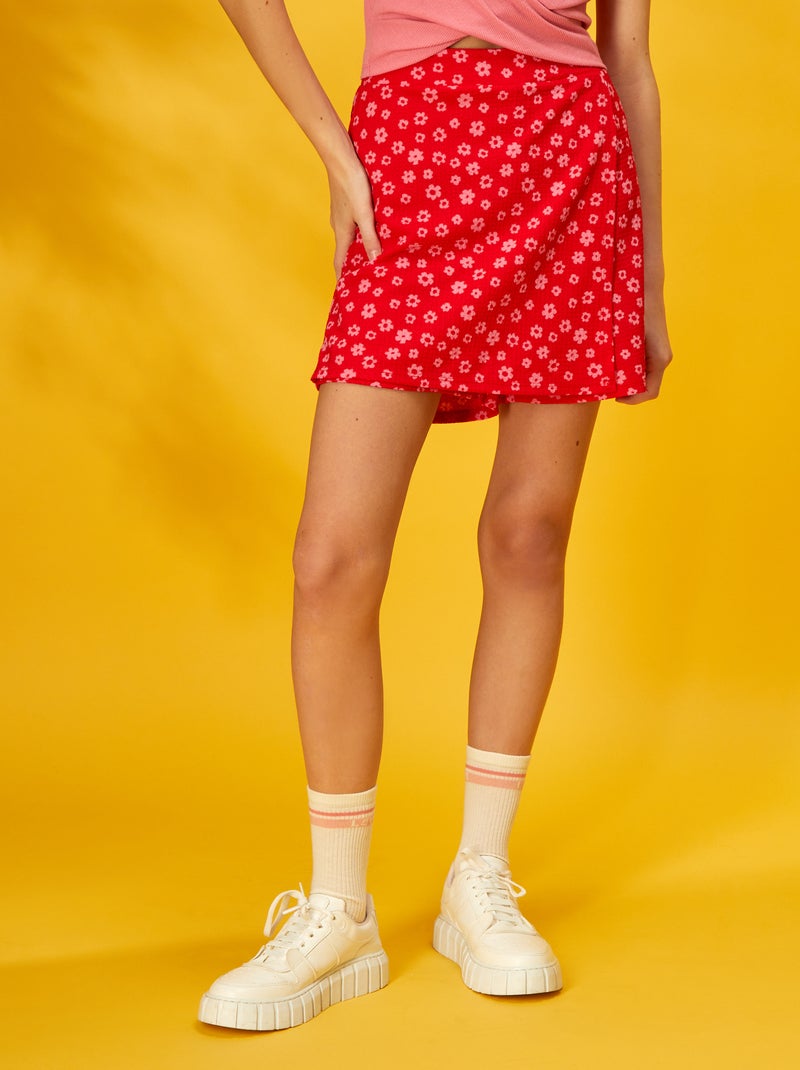 Falda pantalón con motivos estampados ROJO - Kiabi