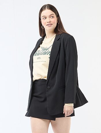 Falda pantalón con panel cruzado y botón decorativo