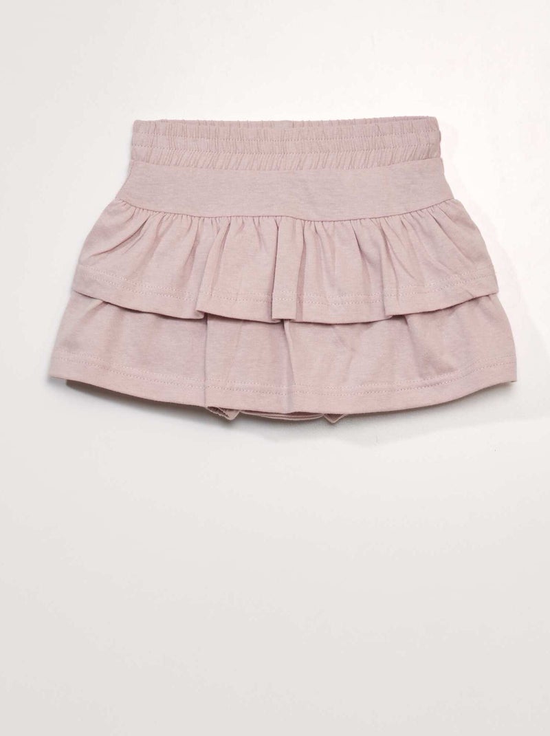 Falda pantalón con volantes ROSA - Kiabi