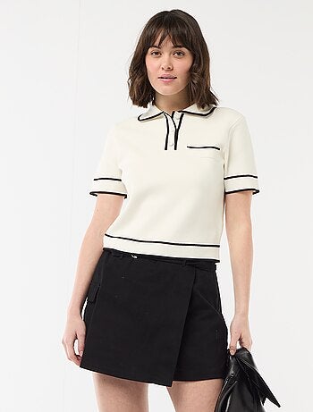 Falda pantalón corta con cinturón