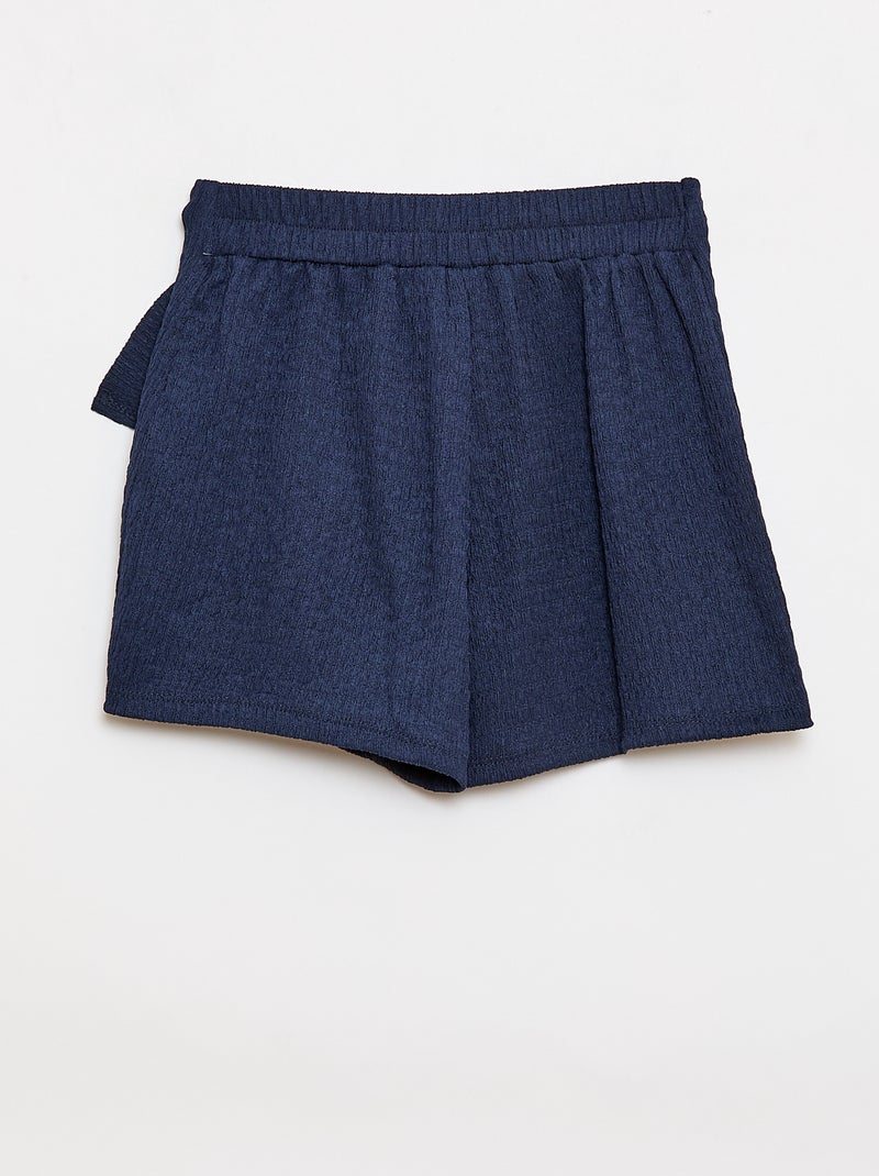 Falda pantalón corta de punto ligero lisa Azul marino - Kiabi