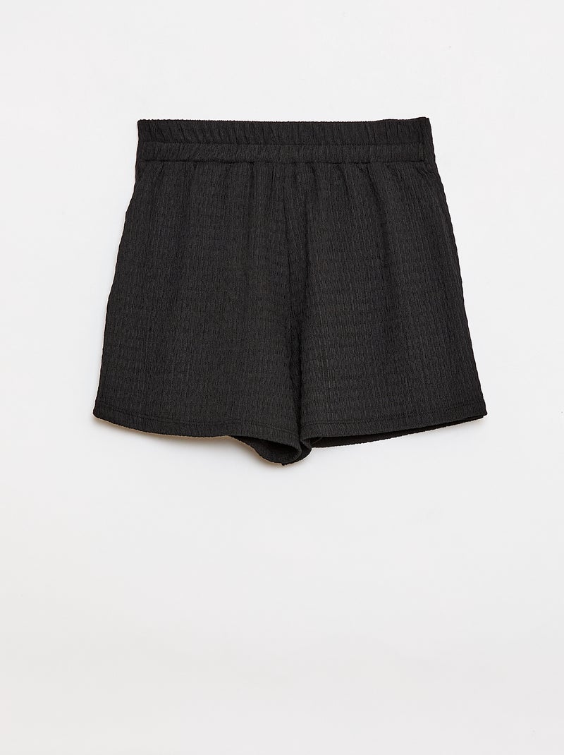 Falda pantalón corta de punto ligero lisa Negro - Kiabi