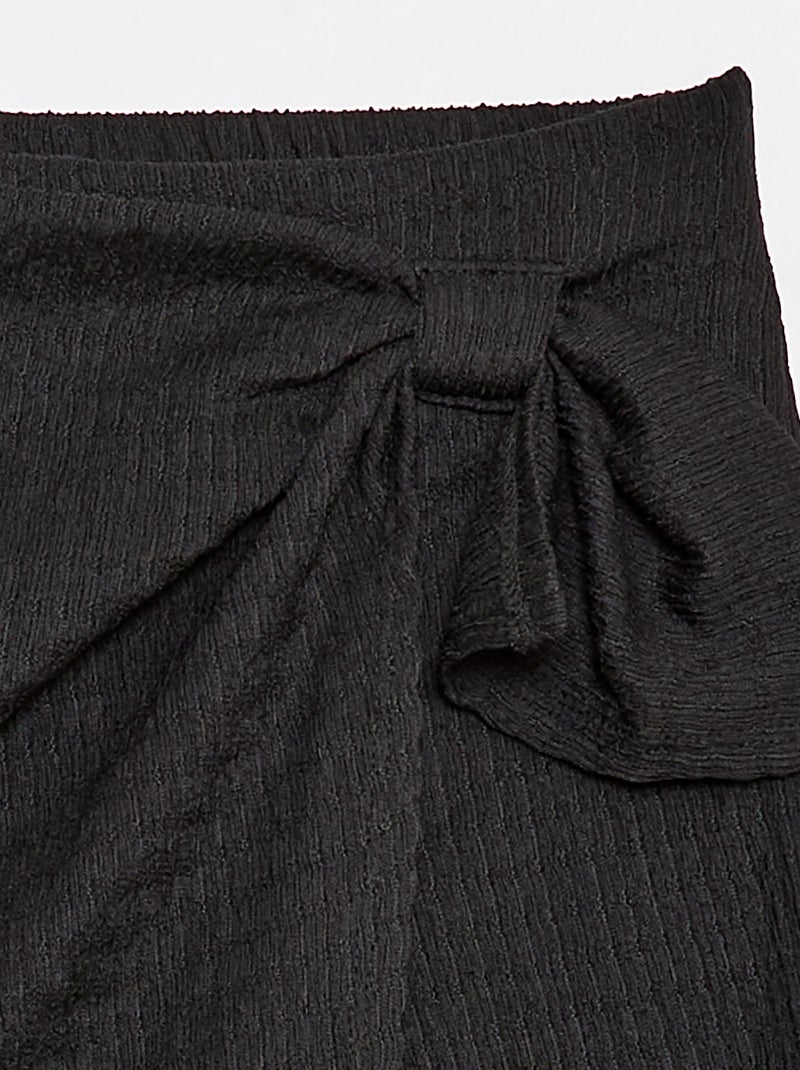 Falda pantalón corta de punto ligero lisa Negro - Kiabi