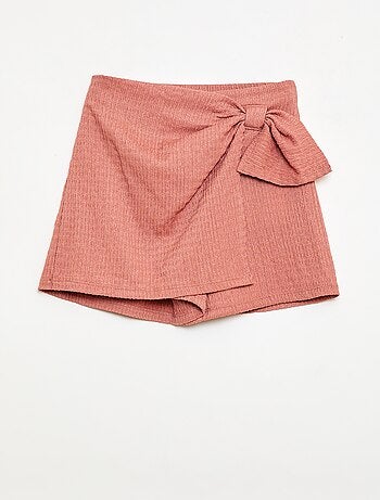 Falda pantalón corta de punto ligero lisa