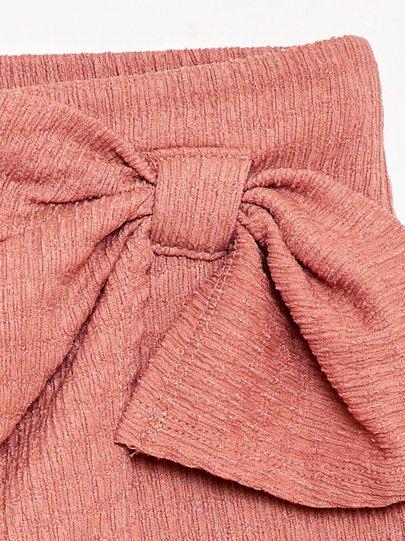 Falda pantalón corta de punto ligero lisa Rosa empolvado - Kiabi