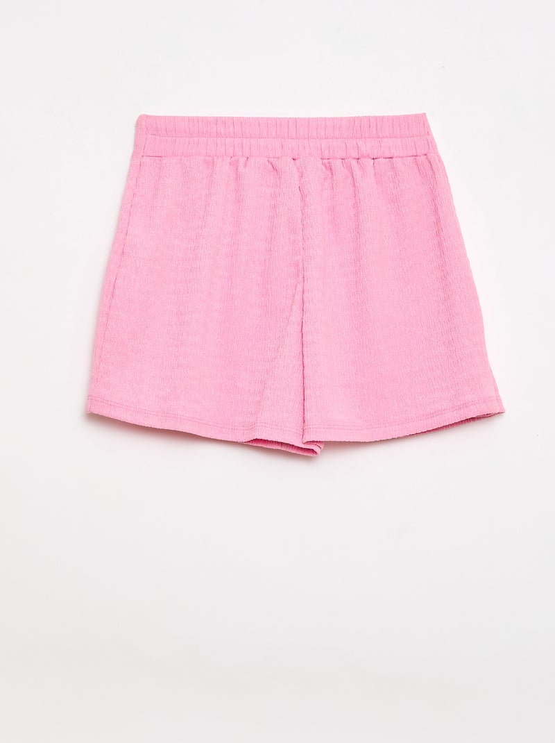 Falda pantalón corta de punto ligero lisa Rosa - Kiabi