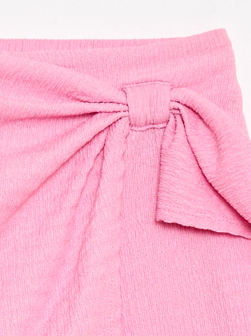 Falda pantalón corta de punto ligero lisa Rosa - Kiabi