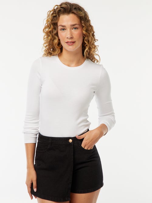 Falda pantalón corta de tejido vaquero - Kiabi