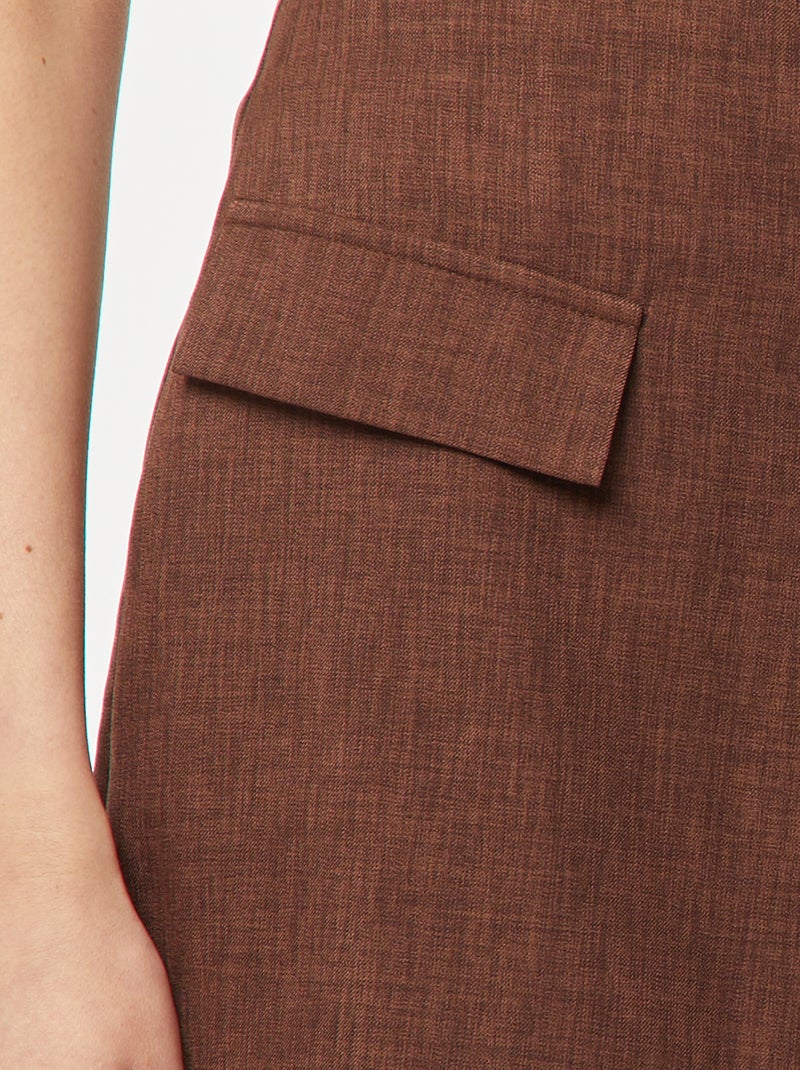 Falda pantalón corta lisa MARRON - Kiabi