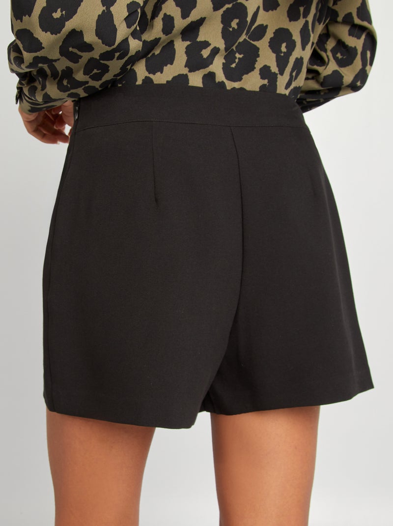 Falda pantalón corta lisa negro - Kiabi