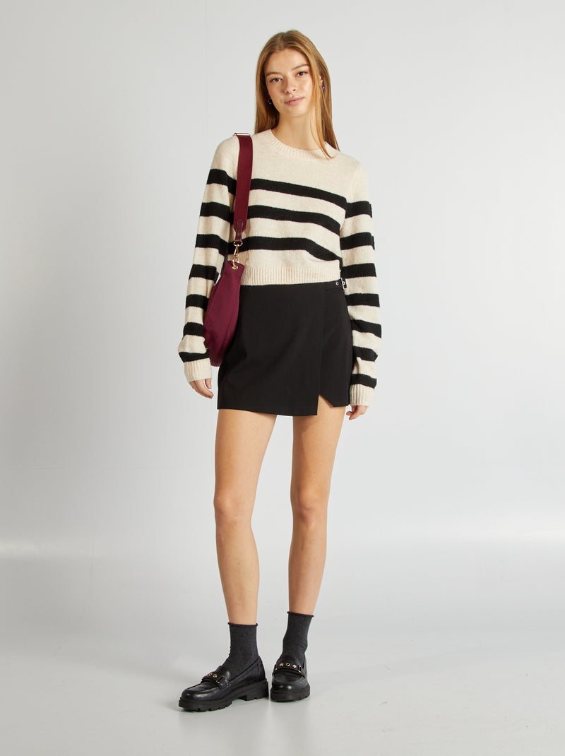 Falda pantalón corta negro - Kiabi