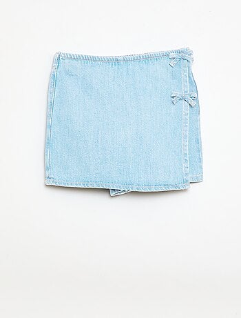 Falda pantalón corta vaquera con nudos