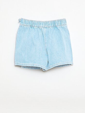 Falda pantalón corta vaquera con nudos
