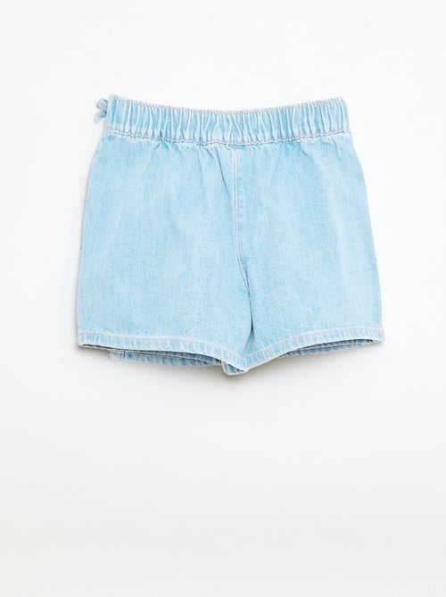 Falda pantalón corta vaquera con nudos - Kiabi