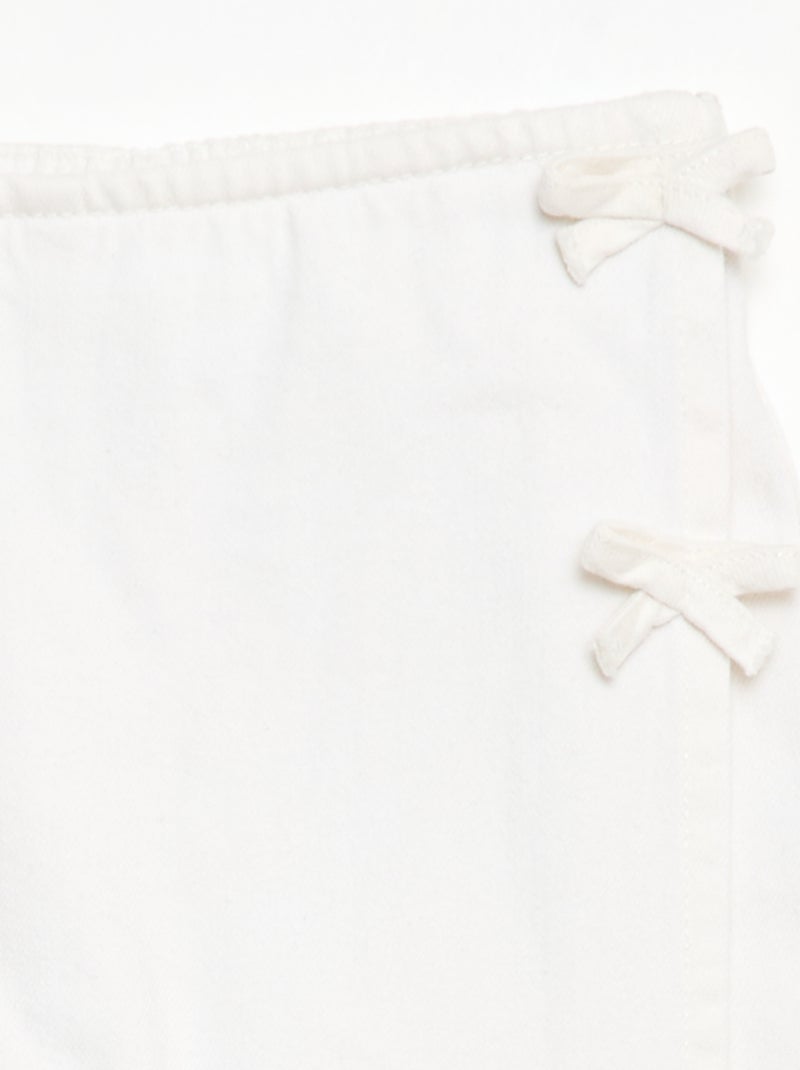 Falda pantalón corta vaquera con nudos Blanco - Kiabi