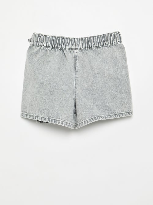 Falda pantalón corta vaquera con nudos - Kiabi Falda pantalón corta vaquera con nudos - Kiabi