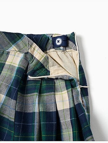Falda pantalón de algodón con estampado a cuadros b&s