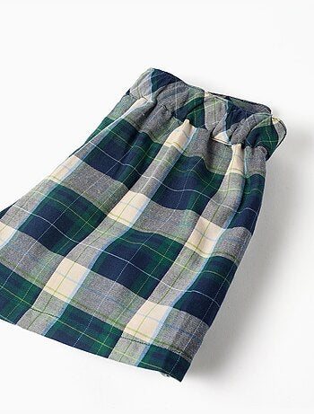 Falda pantalón de algodón con estampado a cuadros b&s