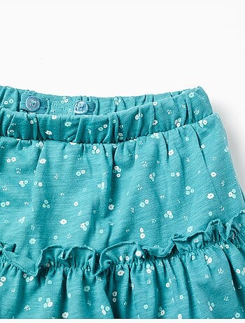 Falda pantalón de algodón con motivo floral