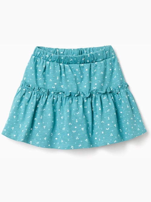 Falda pantalón de algodón con motivo floral - Kiabi