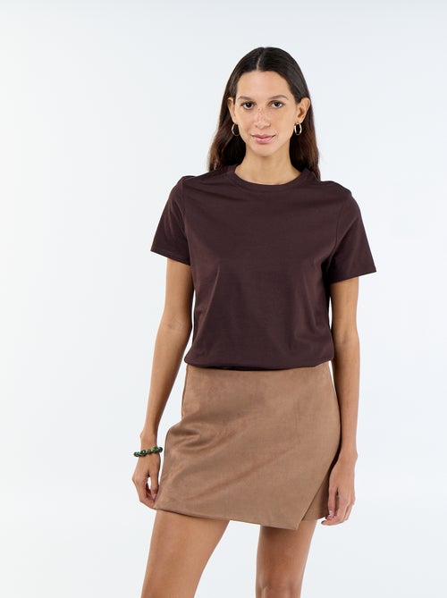 Falda pantalón de antelina - Kiabi