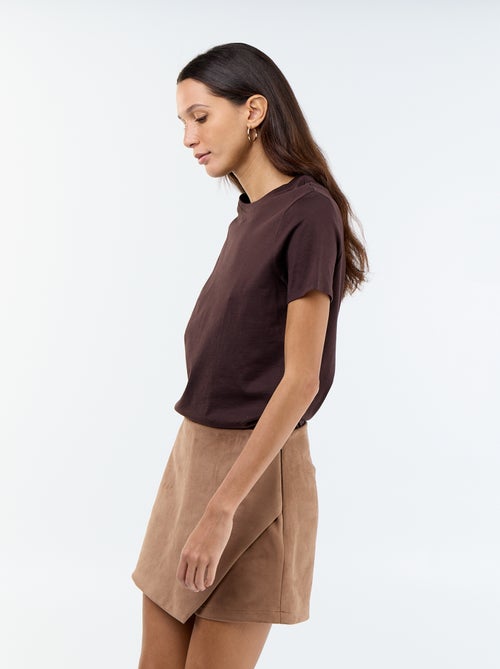 Falda pantalón de antelina - Kiabi