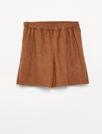 Falda-pantalón de antelina