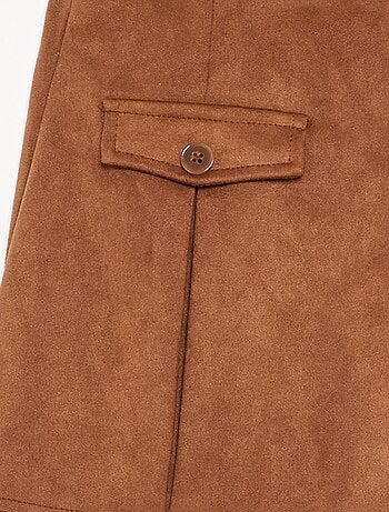 Falda-pantalón de antelina